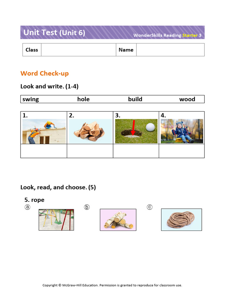 Unit Test - Starter 3 - Unit 6 | PDF
