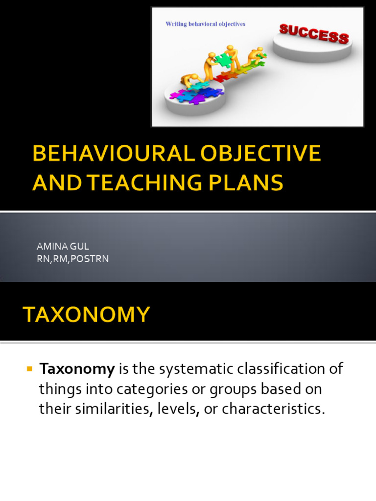 Behavioural Objective and Teaching Plans by Amina Gul | PDF | Learning ...