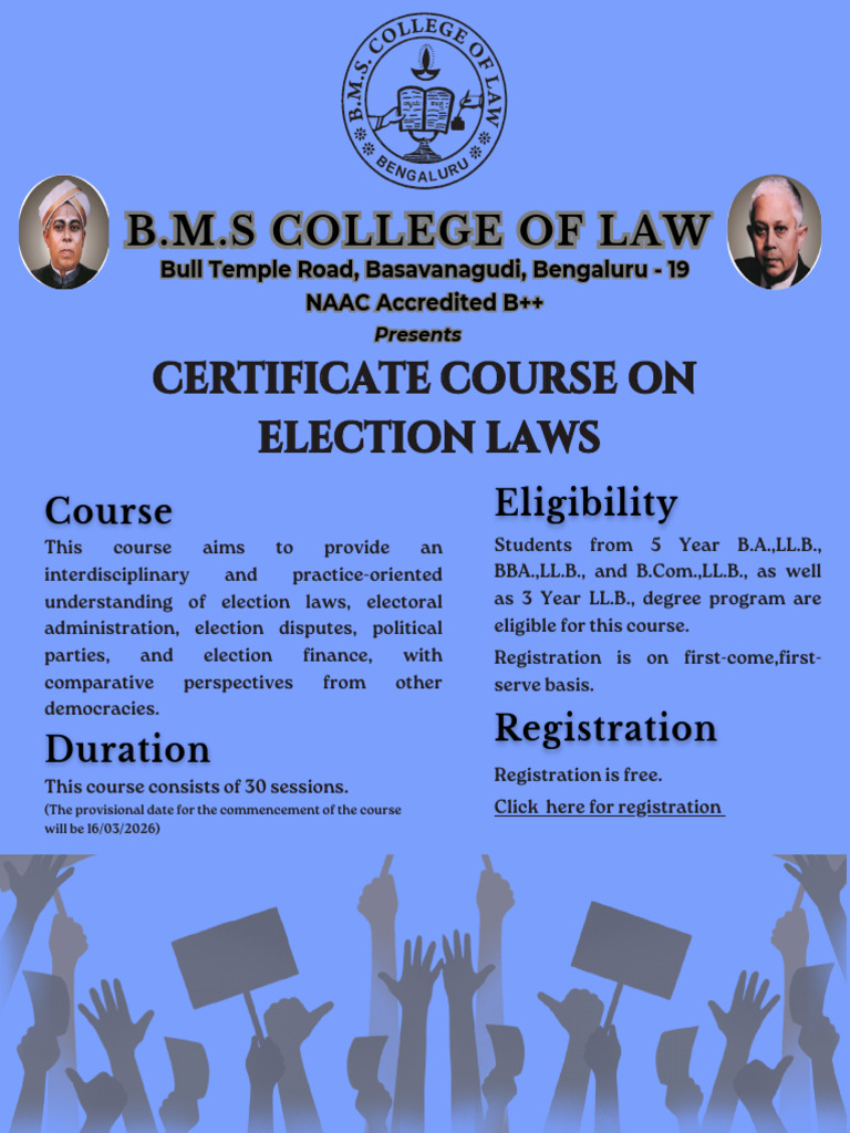 Certificate Course on Election Laws - Brochure | PDF | Elections ...