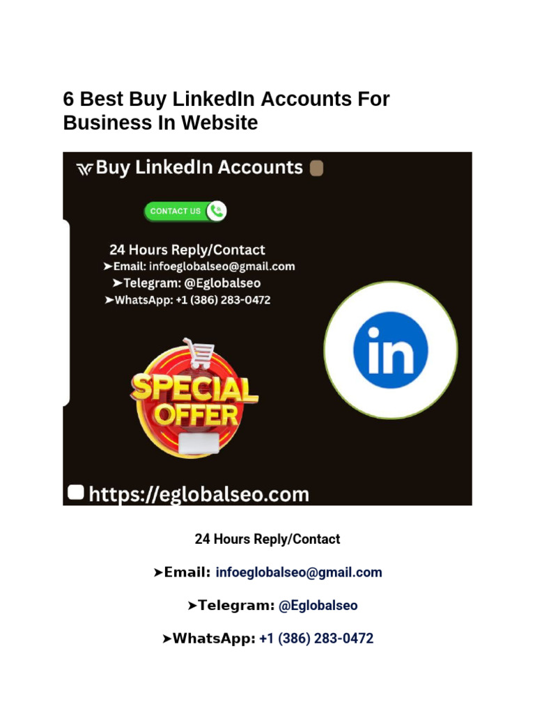 6 Best Buy LinkedIn Accounts for Business in Website | PDF | Learning ...
