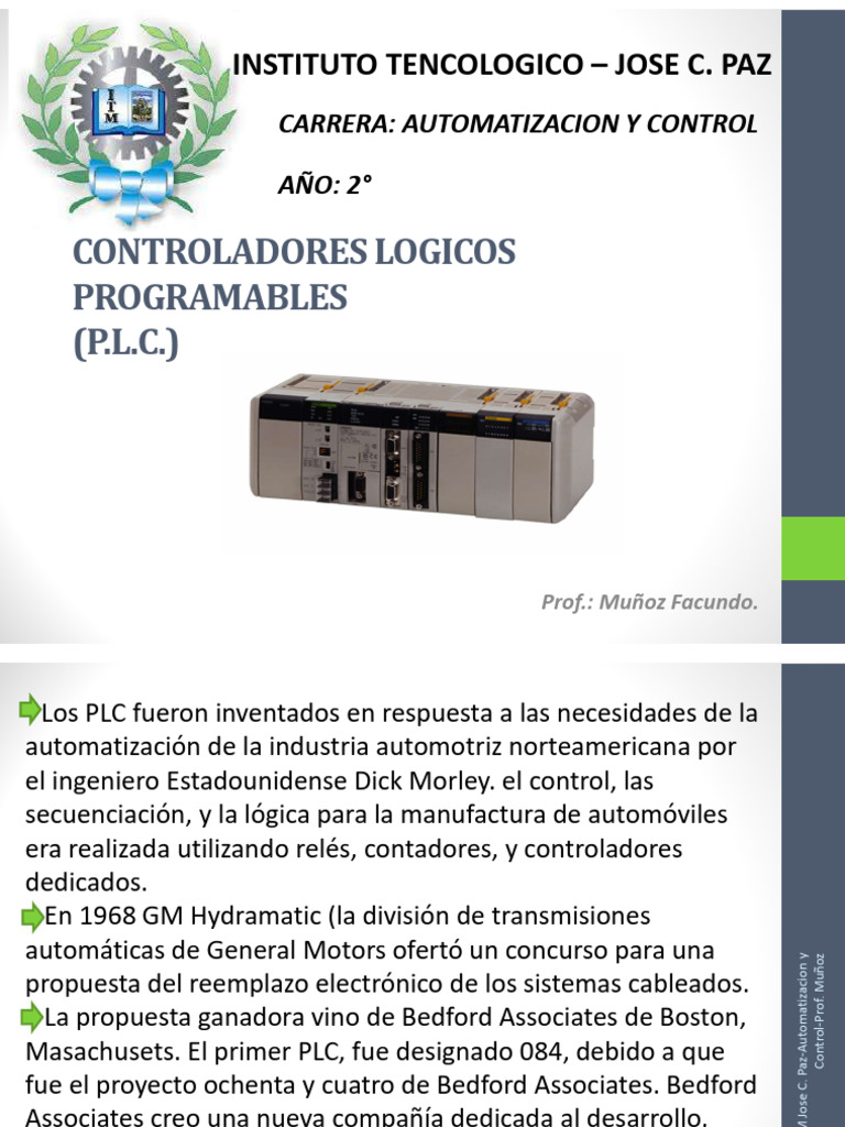 PLC. Descripción de Los Componentes y Tipos | PDF | Controlador lógico ...