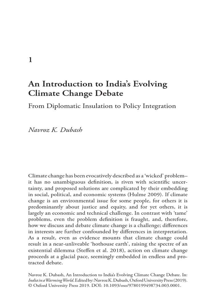 An Introduction to India s Evolving Clim | PDF | Politics Of Climate ...