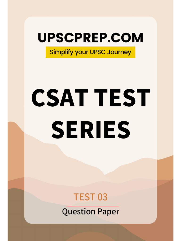 CSAT Full Length Test 03 - Question Paper | PDF | Biodiversity | Sea ...