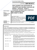 Nbr Nm 247- 3 - Cabos Isolados Com Policloreto de Vinila (Pvc) Para Tensoes Nominais Ate 450 750v