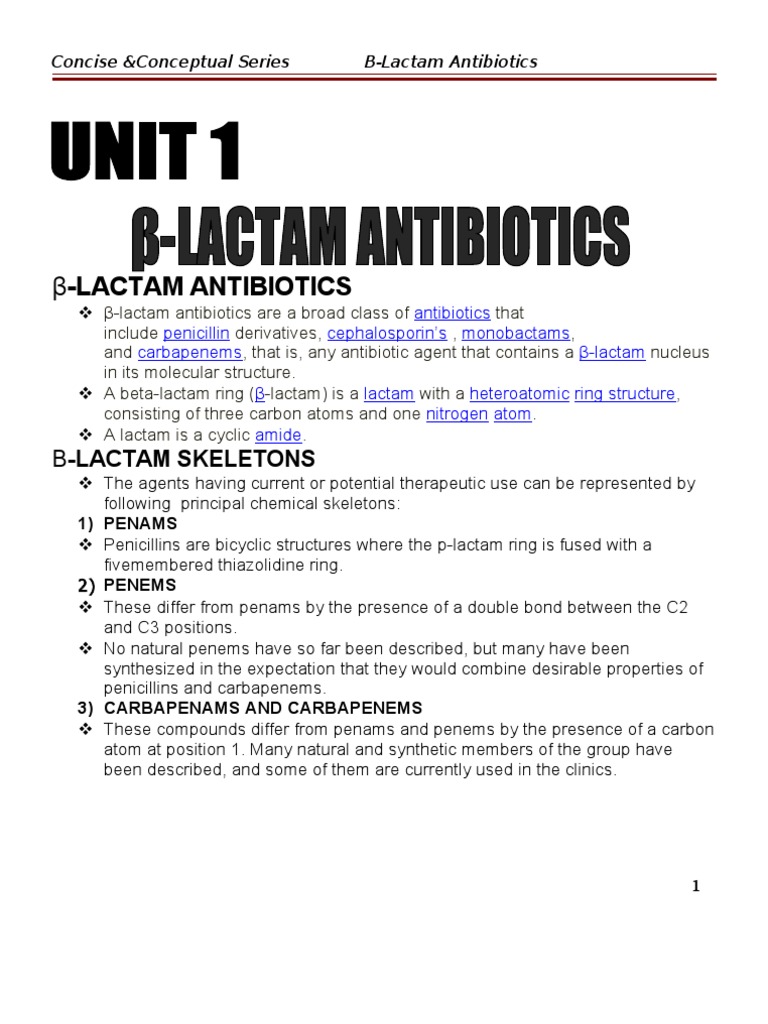 Beta Lactams Antibiotics Chemical Substances