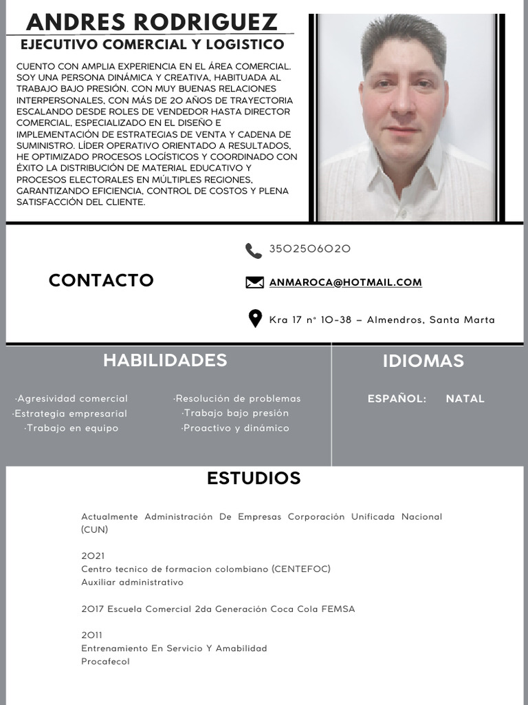 Hoja de Vida Andres Mauricio Rodriguez | PDF | Business | Economias
