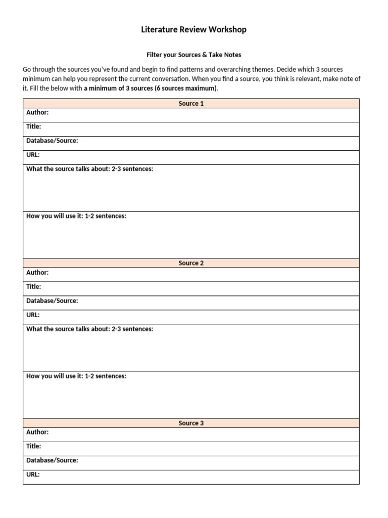 Literature Review Workshop - Day 2 - Copy | PDF