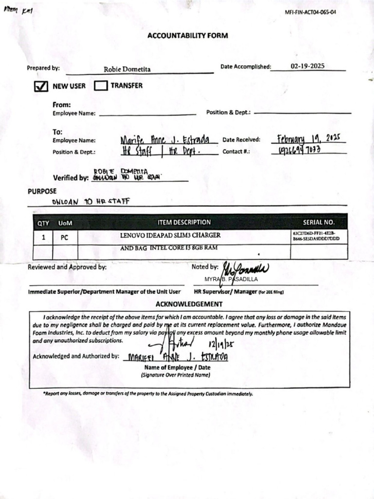 Accountability Form Marife Anne Estrada 61e3e2d0-Dcd8-440b-91e6 ...