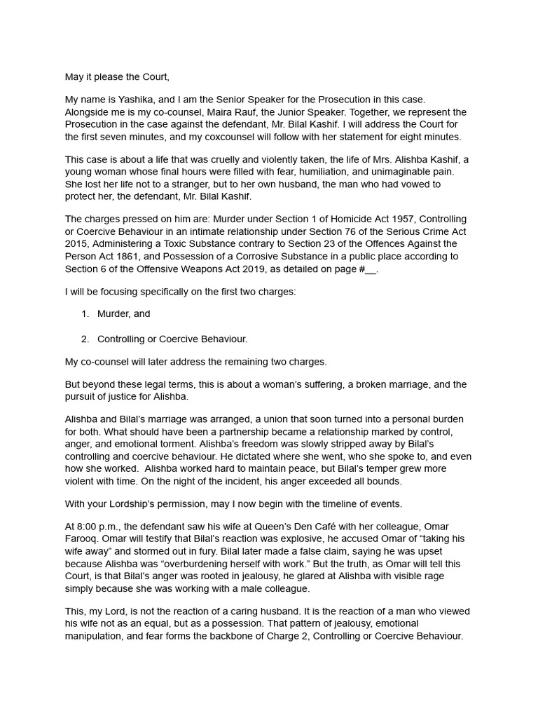 Opening Speech (Updated) | PDF | Crimes | Crime & Violence