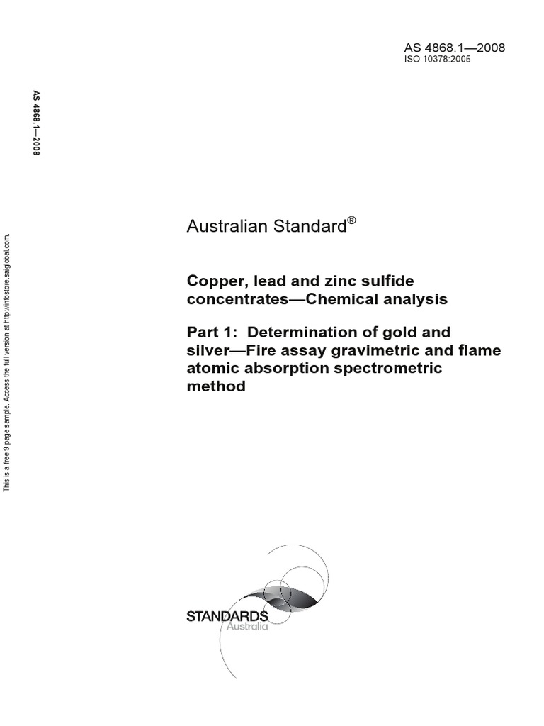 As 4868.12008 Copper Lead and Zinc Sulfide Concentrates Chemical