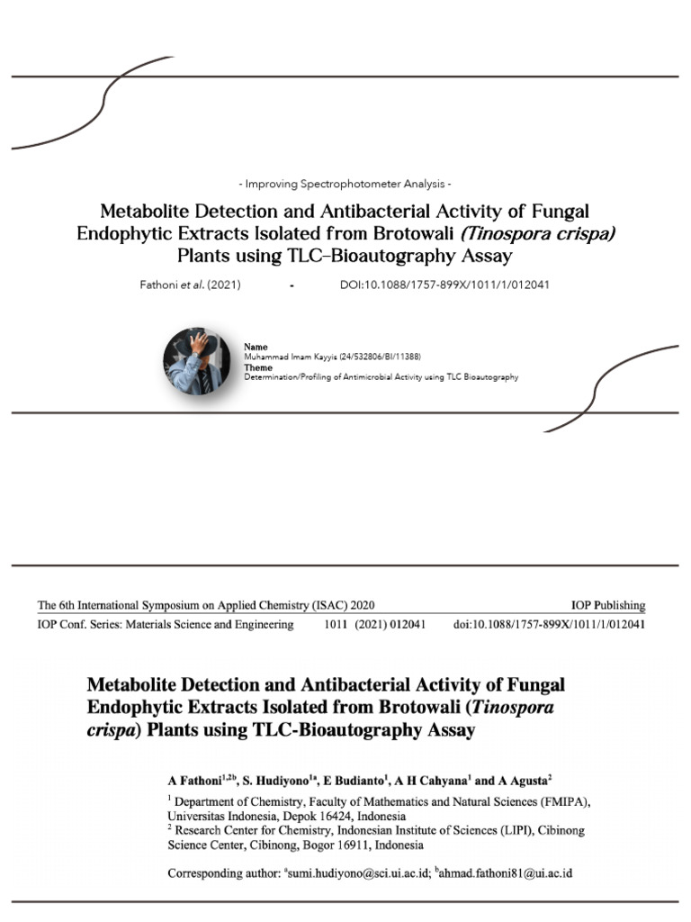 TLC Bioautography | PDF | Thin Layer Chromatography | Biology