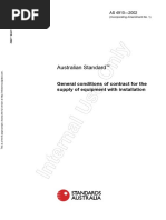 As 4910-2002 (Reference Use Only) General Conditions of Contract For The Supply of Equipment With Installatio