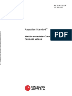 As 5016-2004 Metallic Materials - Conversion of Hardness Values