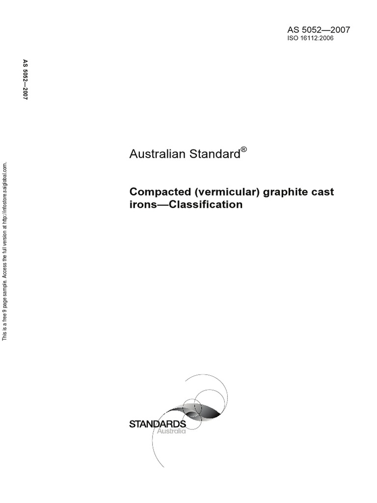 As 50522007 Compacted (Vermicular) Graphite Cast Irons