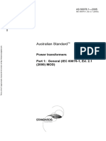 As 60076.1-2005 Power Transformers General (IEC60076-1 Ed.2.1 (2000) MOD)