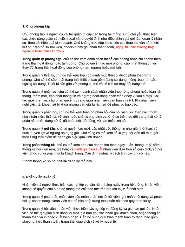 VER_2 Update Actor Description for Owner and Staff_NHAN | PDF