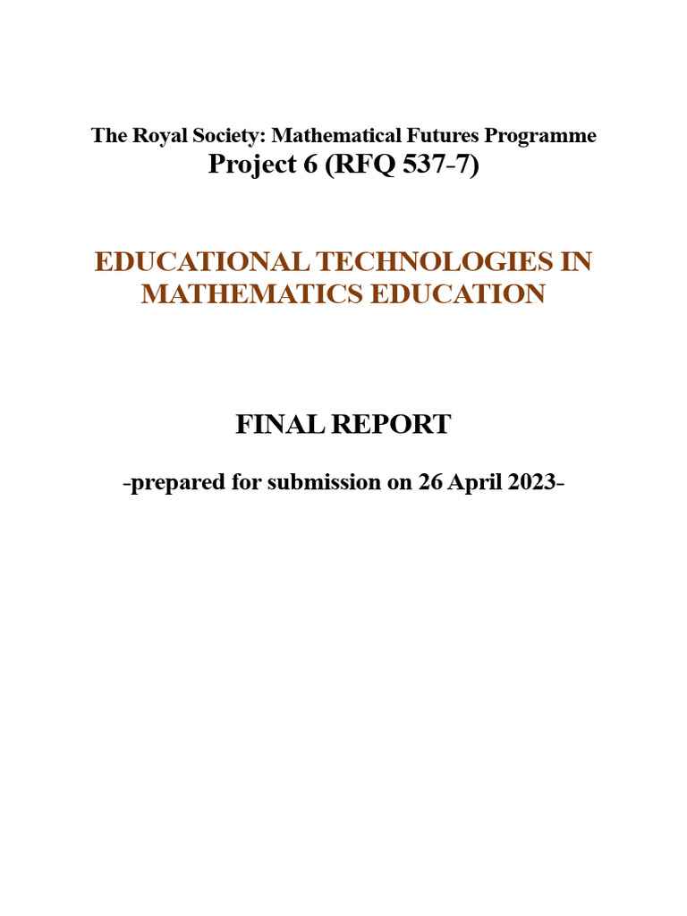 Educational Technology Mathematics Education | PDF | Educational ...