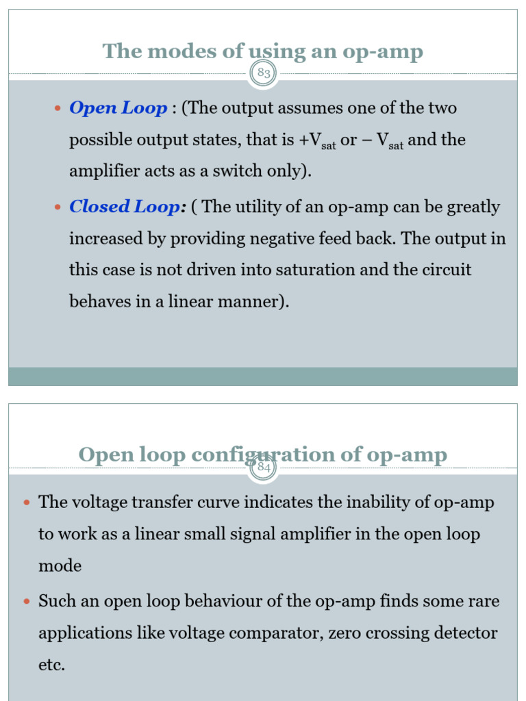 Op Amp Open Loop Configuration | PDF