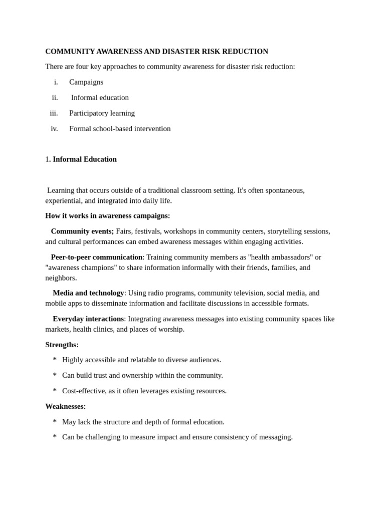 Community Awareness Learnig Outcome 1 and 2 | PDF | Survey Methodology ...