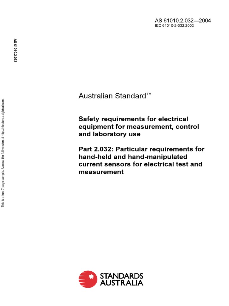 As 61010.2.0322004 Safety Requirements For Electrical Equipment For