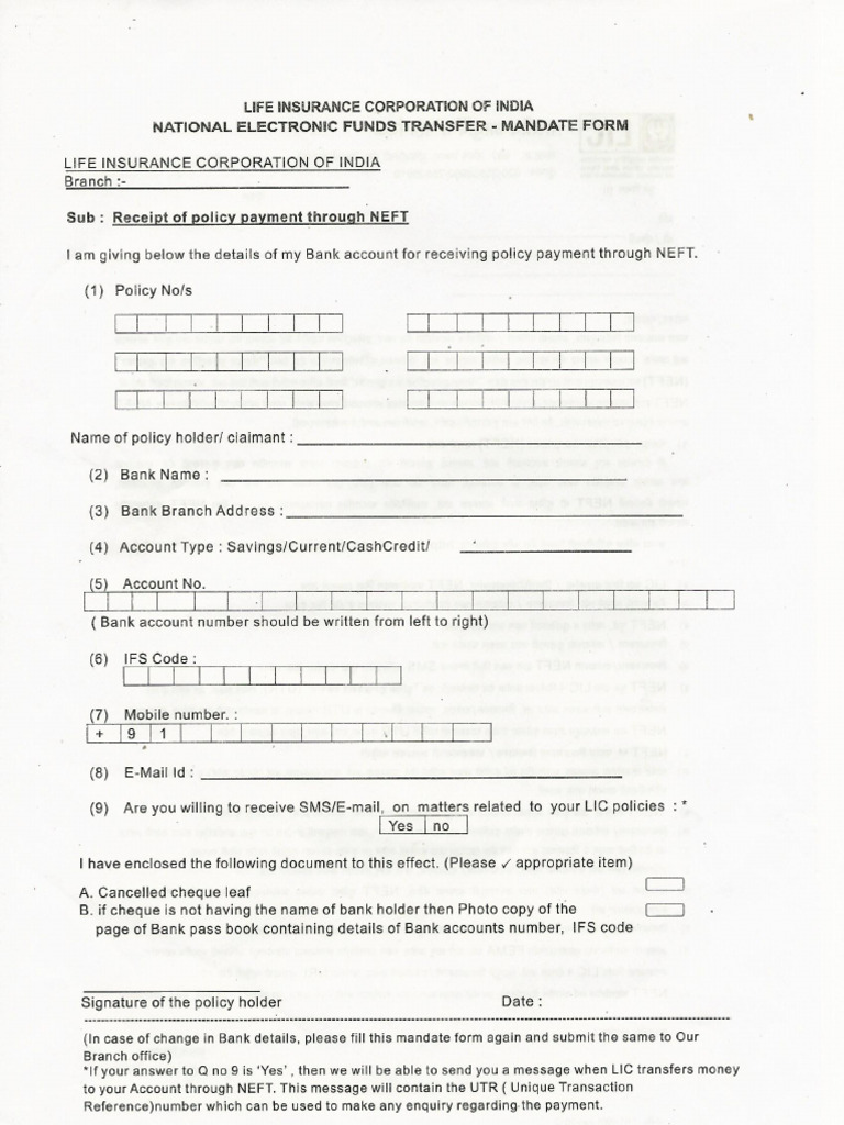 Neft Discharge Form | PDF