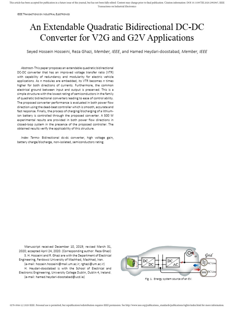 An Extendable Quadratic Bidirectional DC-DC _converter for v2g and g2v ...