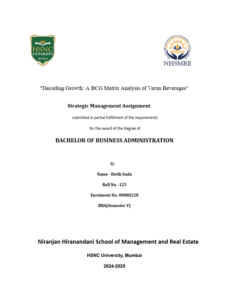 BCG Matrix Report Template | PDF