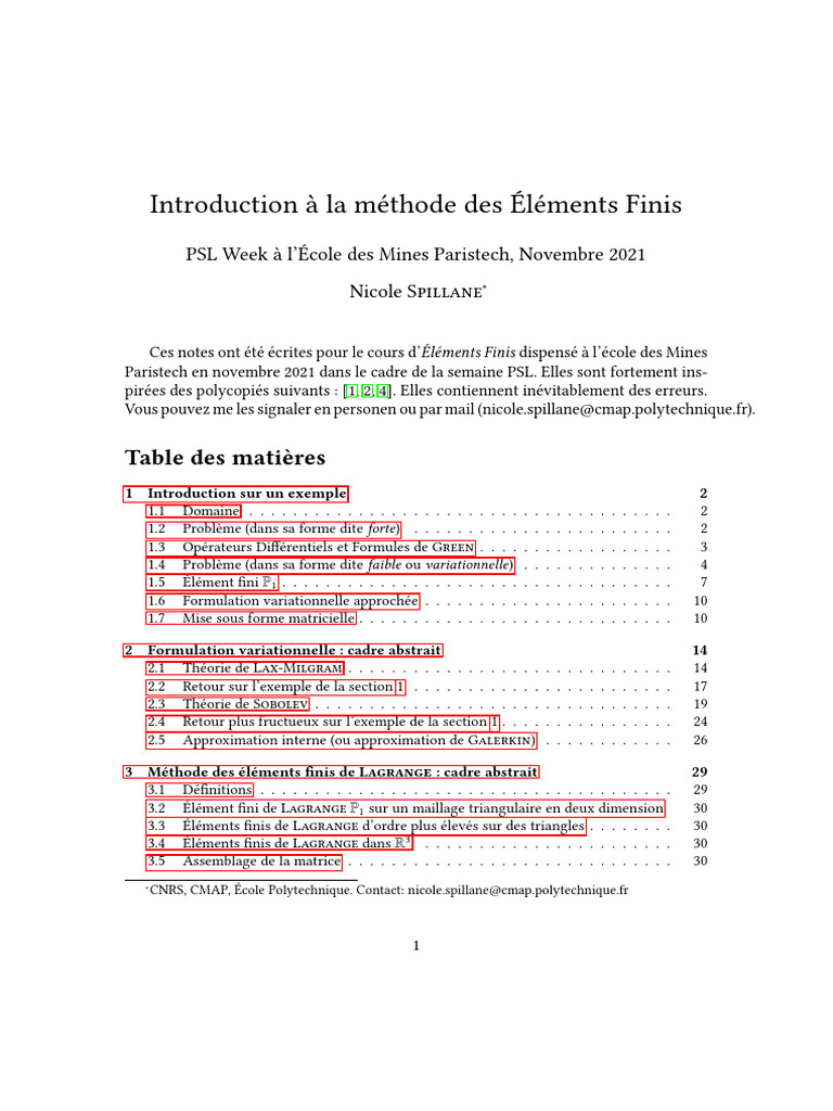 Element Fini | PDF | Méthode des éléments finis | Calcul des variations