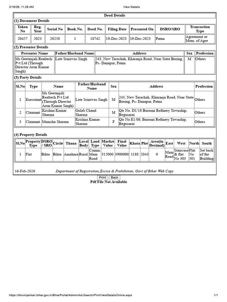 Department of Registration, Excise & Prohibition, Govt of Bihar Web | PDF
