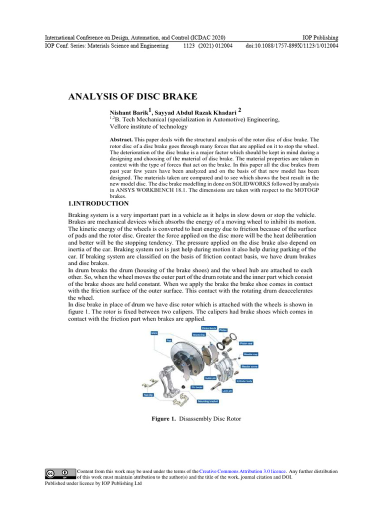 Analysis_Of_Disc_Brake1 | PDF