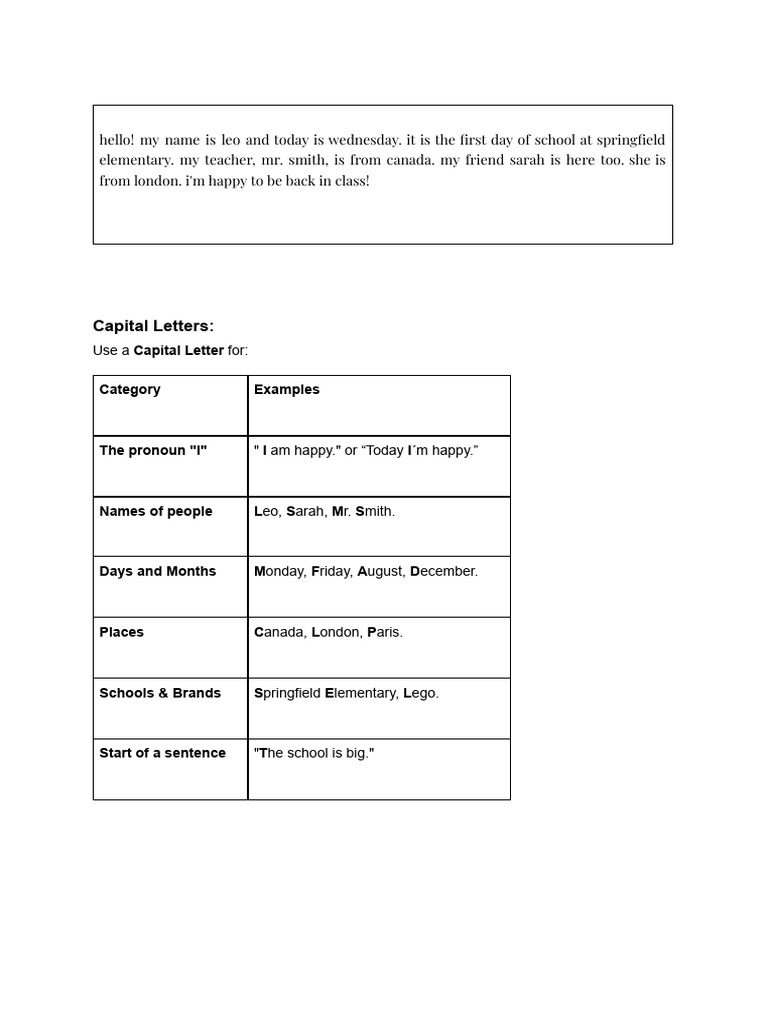 Capital Letters | PDF