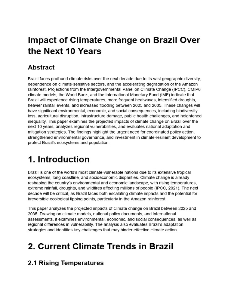 Brazil Climate Change | PDF | Climate Change | Drought