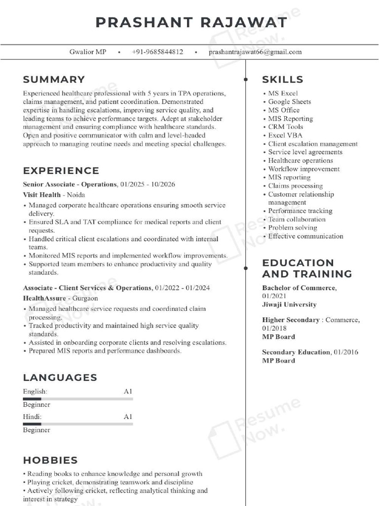 Prashant Rajawat Resume T | PDF