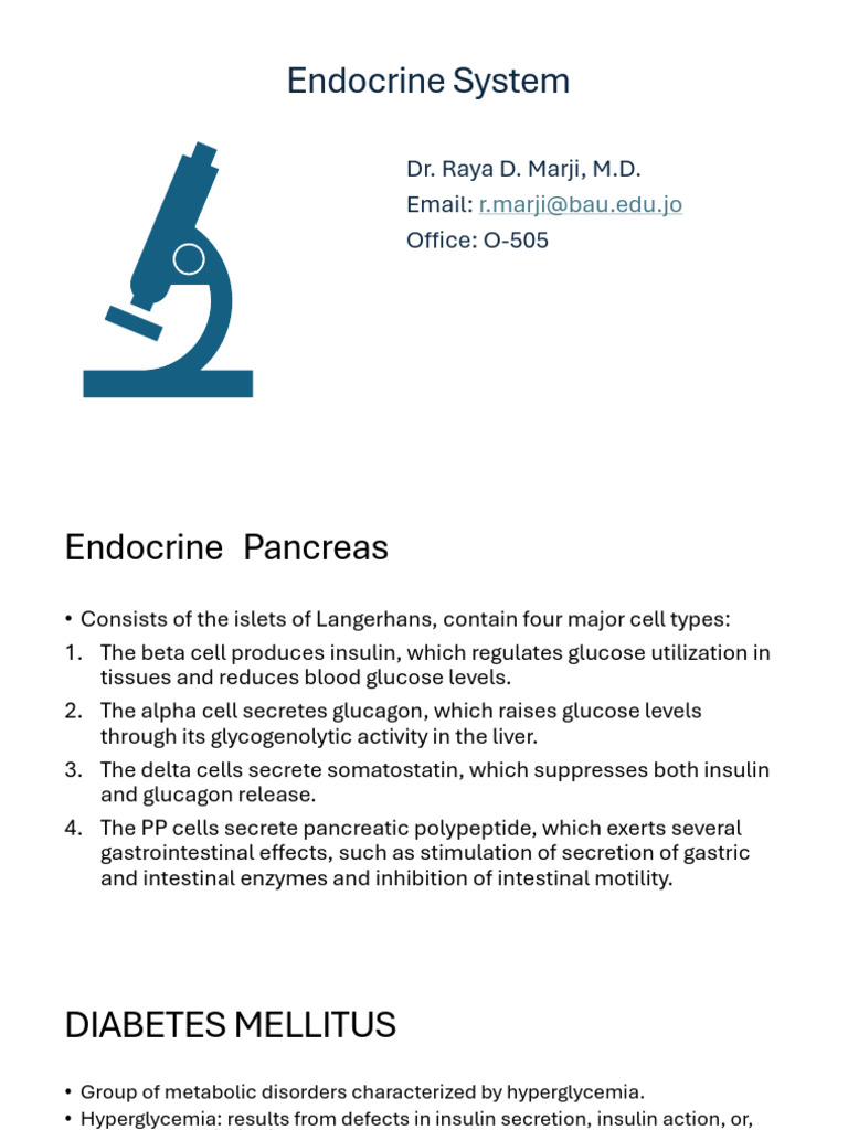 Pathology Lecture 5, Endocrine Pancreas | PDF | Diabetes | Hyperglycemia