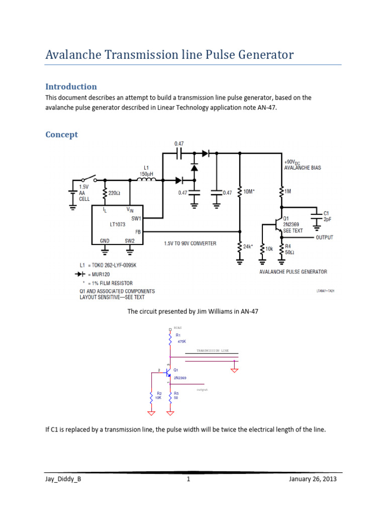 Avalanche Transmission Line Pulse Generator II | PDF | Transmission ...