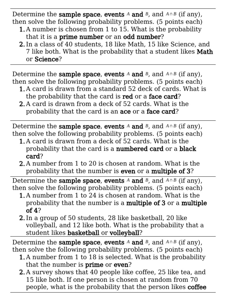 Not Mutually Exclusive Events Probability Problems | PDF