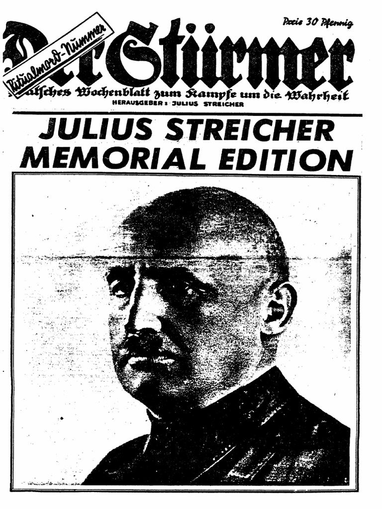 Der_sturmer Julius Streicher Memorial Edition | PDF