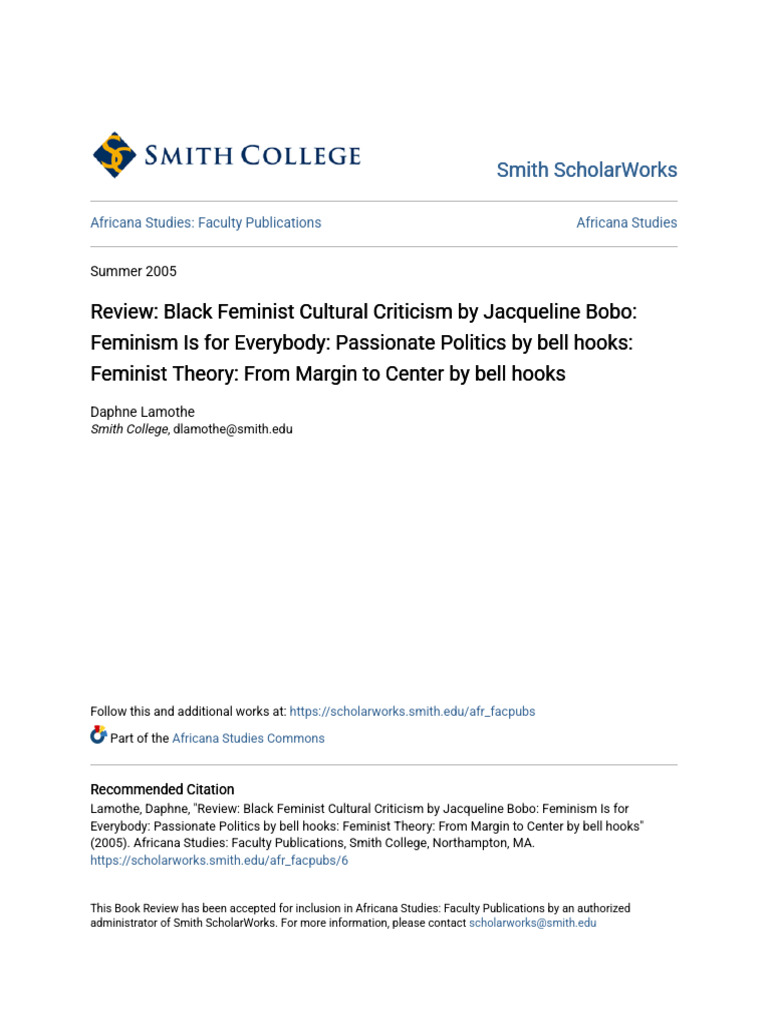 Review_ Black Feminist Cultural Criticism by Jacqueline Bobo_ Fe | PDF ...