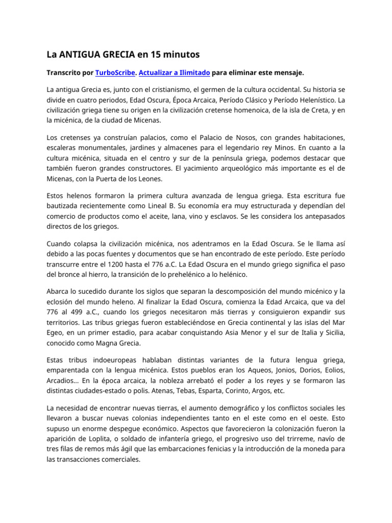 La ANTIGUA GRECIA en 15 Minutos | PDF | Antigua Grecia | Esparta