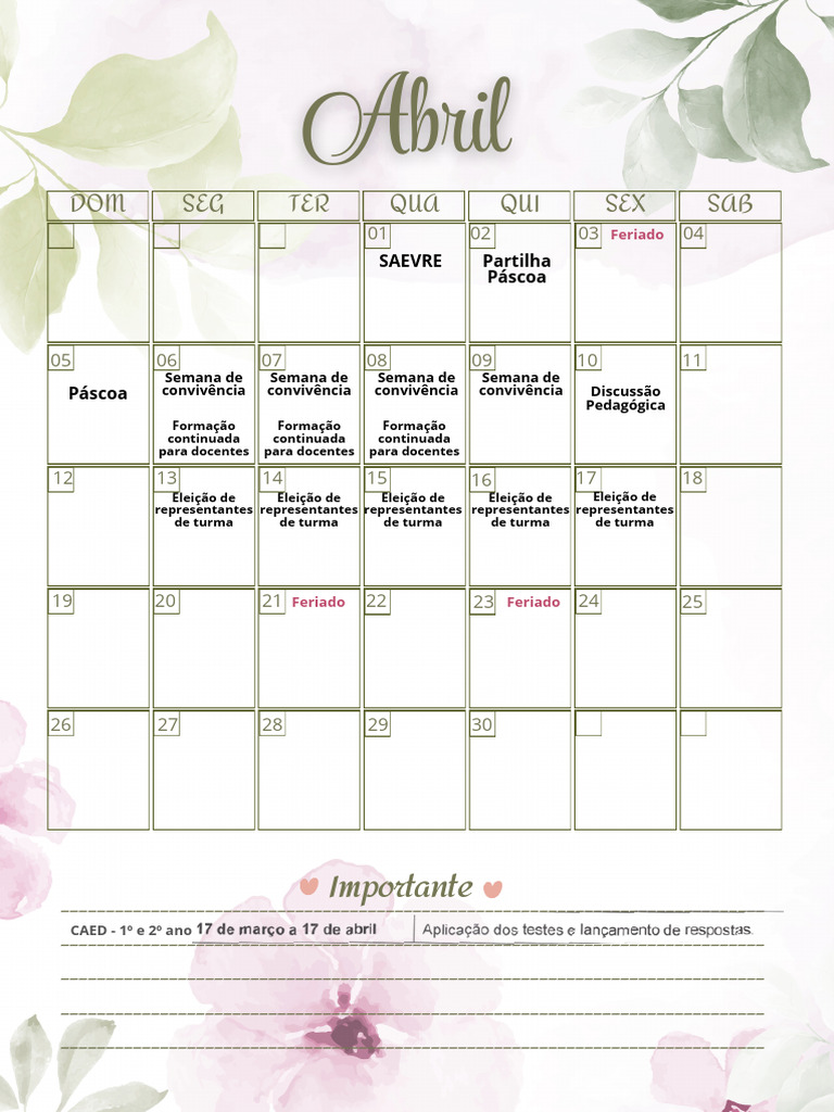 Planner 2026 Abril | PDF