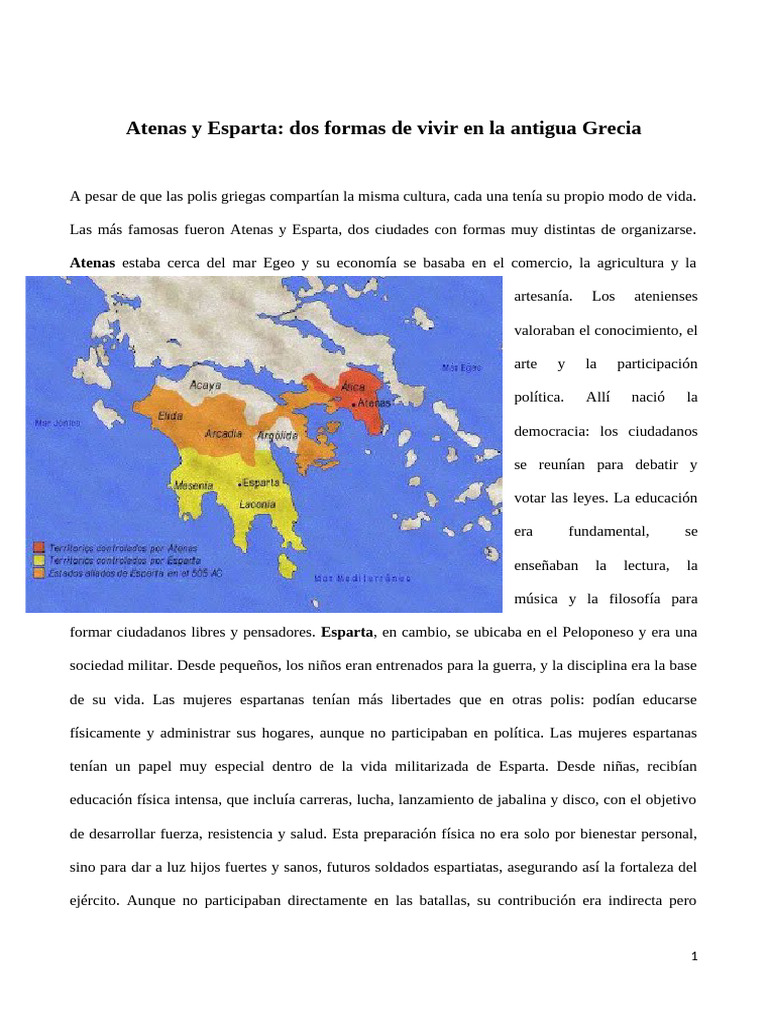 Atenas y Esparta | PDF | Esparta | Antigua Grecia