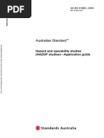 As IEC 61882-2003 Hazard and Operability Studies (HAZOP Studies) - Application Guide