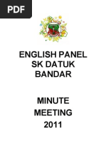 Minit Mesyuarat Panitia Bahasa Inggeris