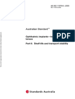 As ISO 11979.6-2003 Opthalmic Implants - Intraocular Lenses Shelf-Life and Transport Stability