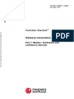 As ISO 16269.7-2004 Statistical Interpretation of Data Median - Estimation and Confidence Intervals