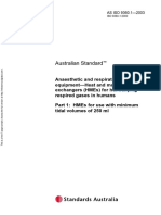 As ISO 9360.1-2003 Anaesthetic and Respiratory Equipment - Heat and Mositure Exchangers (HMEs) For Humidifyin