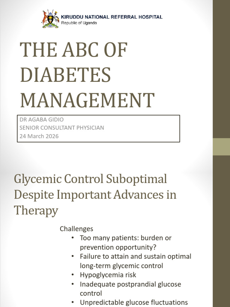 ABCs in Diabetes Management 24 March 2026 | PDF | Prediabetes | Diabetes