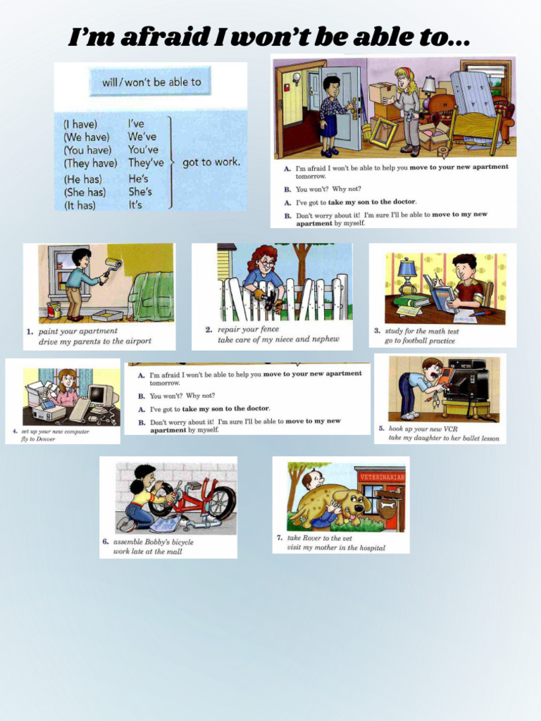 Visual-I’m Afraid I Won’t Be Able to... | PDF