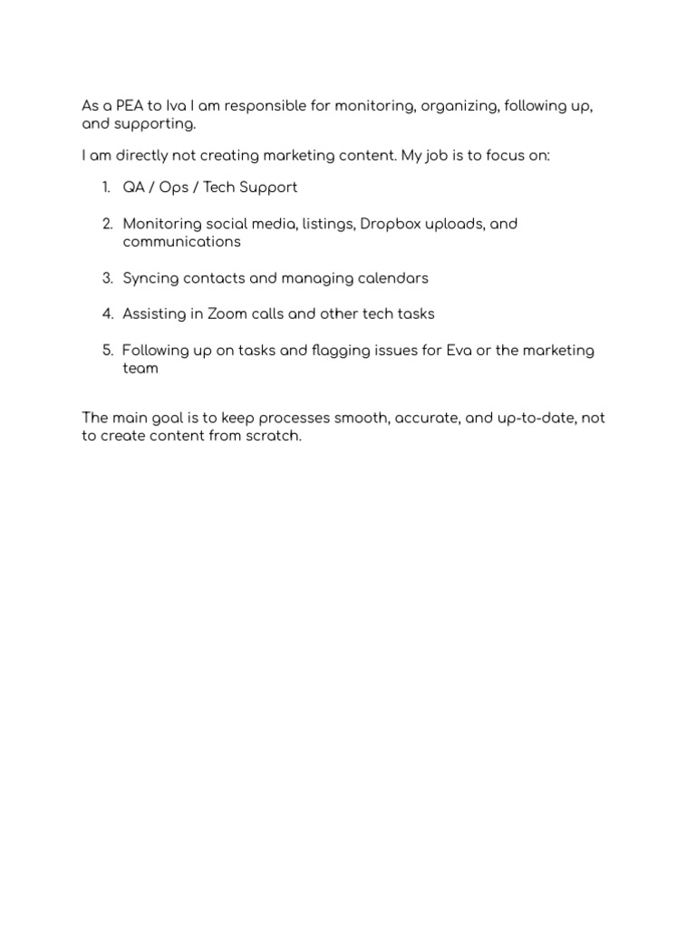 Iva’s EA Daily Checklist (1) | PDF