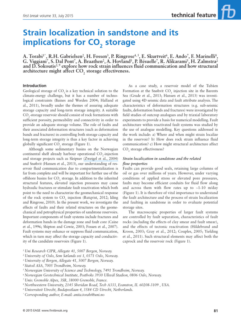Strain Localization in Sandstone and Its | PDF
